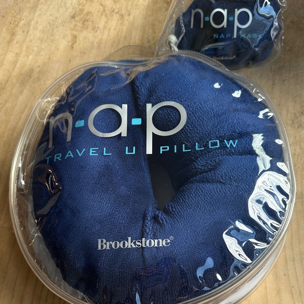 Brookstone Navy Nap Travel Pillow